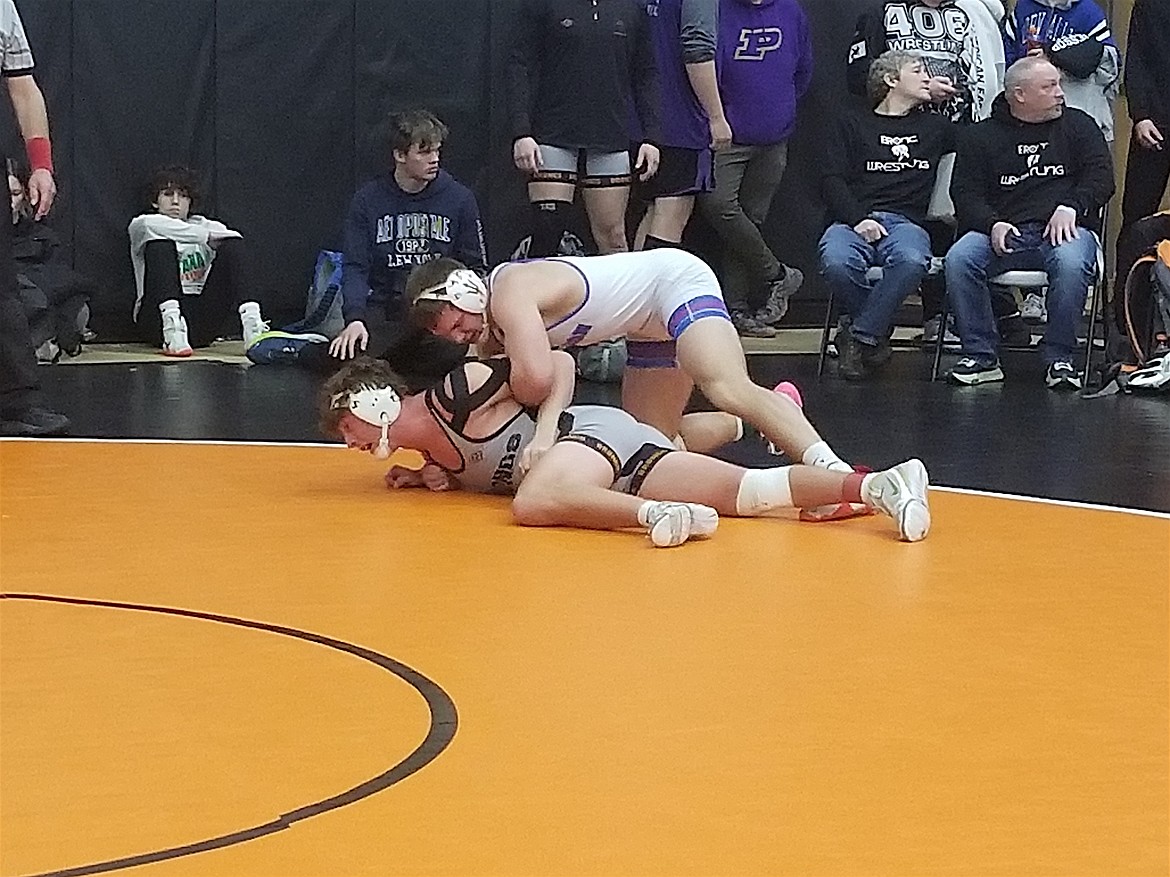 Mission-Charlo's Canyon Sargent won the 170-pound championship in the Boys' Invitational. (Photo by Ellen Kaphammer/For the Leader)