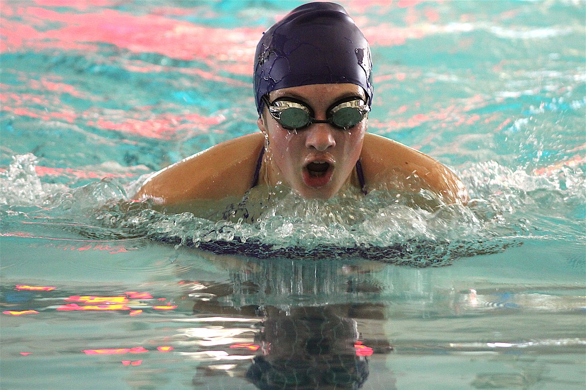 Katie Smith took second in the 100-yard breaststroke. (Photos by Tami and Hope Morrison)