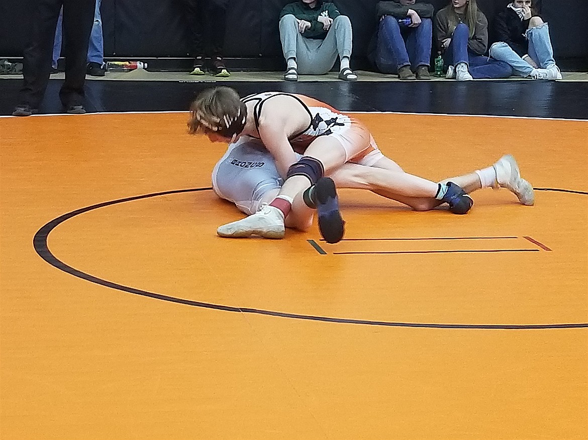 Chief Ridge Cote won the 113-pound championship last week's meet in Ronan. (Ellen Kaphammer/For the Leader)