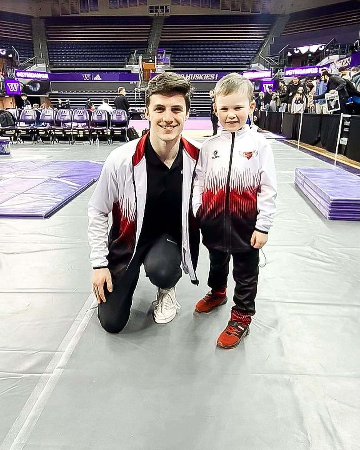 Courtesy photo
Avant Coeur Gymnastics Level 3 Derek Remelski at the Washington Open in Seattle with coach Matt Auerbach.