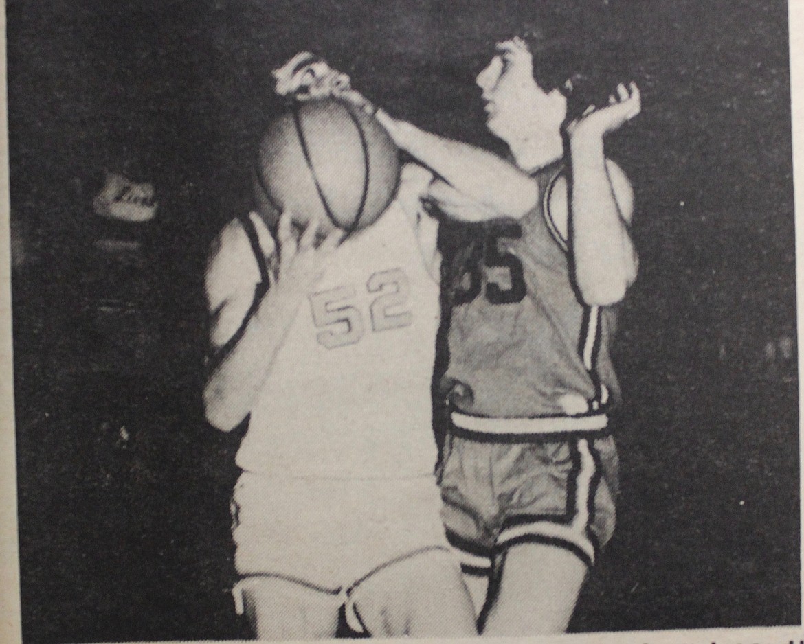 Bigfork's Lloyd Hall eyes the basket in the Vikes' win over Eureka. (photo courtesy of Glacier Herald)