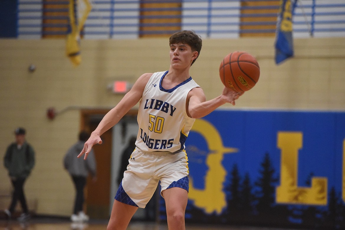 Libby's Trevor Collins scored 10 points Tuesday against Eureka to help the Loggers to a 43-28 win. (Scott Shindledecker/The Western News)