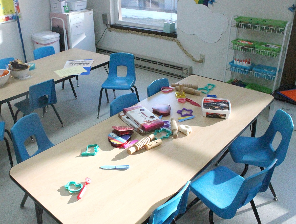 Toys and craft materials await students at the Big Bend Cooperative Preschool. The school emphasizes hands-on learning through play.