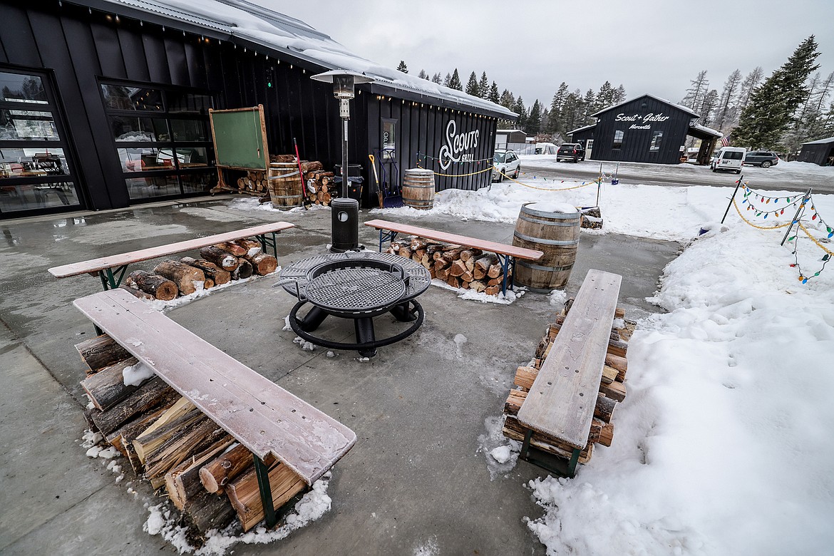 The outside patio of Scouts Grill on a cold January morning. (JP Edge photo)