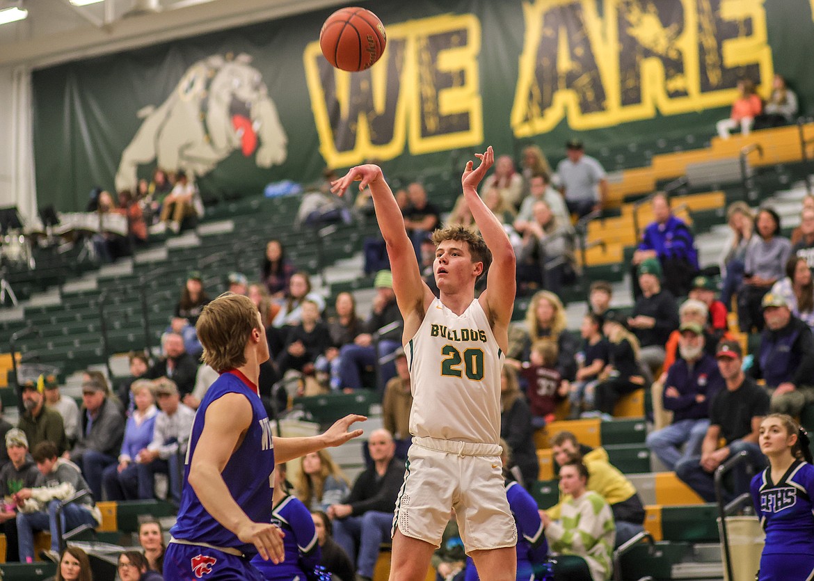 Bulldogs senior Jack Sears takes a shot at home against the Wildcats on Thursday. (JP Edge/Hungry Horse News)