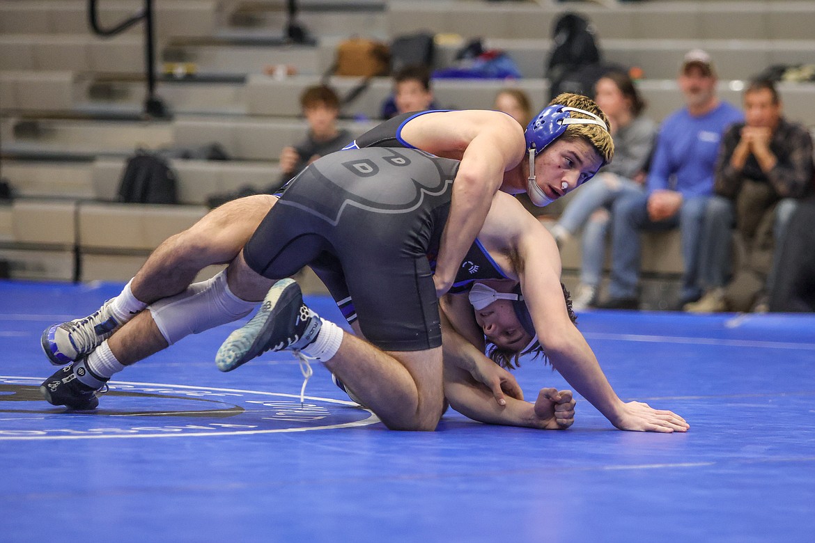 Josiah Kilman competes at a home duel against Bigfork last Tuesday. (JP Edge photo)