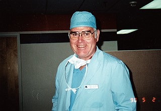 Bennie Brown in his scrubs as a nurse and anesthesiologist at Samaritan Hospital in Moses Lake. “He put half the community to sleep,” MacPhee said.