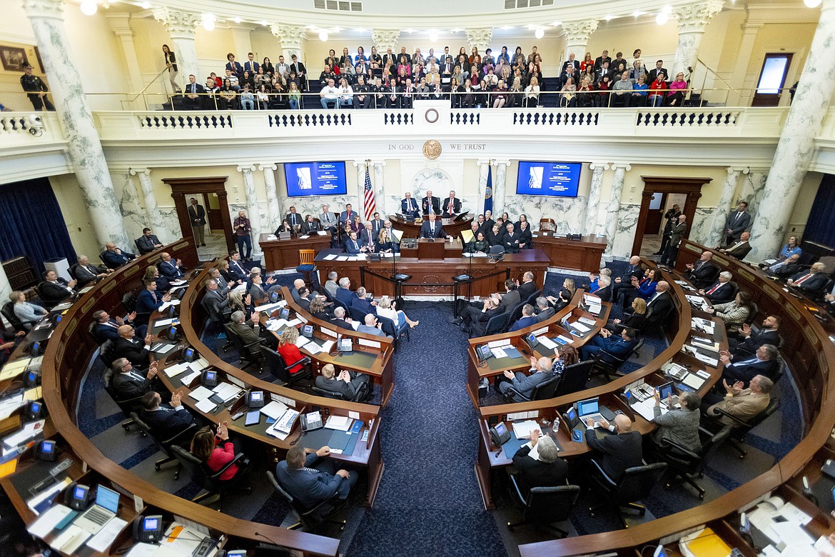 Idaho Gov. Brad Little delivers his 2023 State of the State address held at the Idaho State Capitol, Monday, Jan. 9, 2023, in Boise.