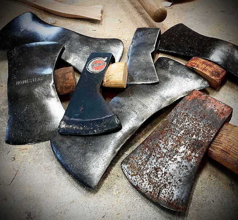 Paul Flannigan of Stumptown Axes is always on the lookout for a good vintage axe to restore. (photo provided)