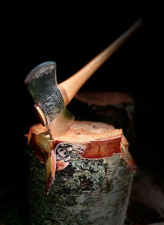 A highly-collectible Black Raven axe head given new life by Paul Flannigan and Stumptown Axes. (photo provided)