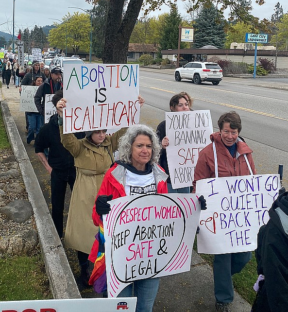 More than 300 people in May 2022 marched on Sherman Avenue in favor of protecting women's reproductive rights. The 50th Anniversary March, organized by the Kootenai County Women's March, begins at 12:30 p.m. Sunday at the Coeur d'Alene Public Library.