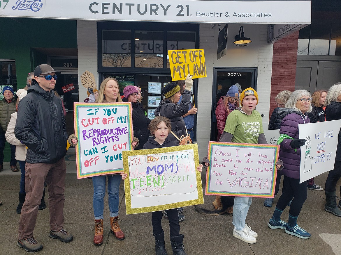 People of all ages marched in downtown Coeur d'Alene to celebrate the 50th anniversary of the U.S. Supreme Court decision upholding a woman's right to abortion in Roe v. Wade.