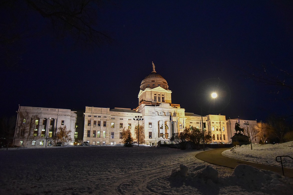 The Montana State Capitol is seen on the evening of Jan. 19, 2023. (Kate Heston/Daily Inter Lake)