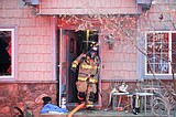 Fire forces two from home