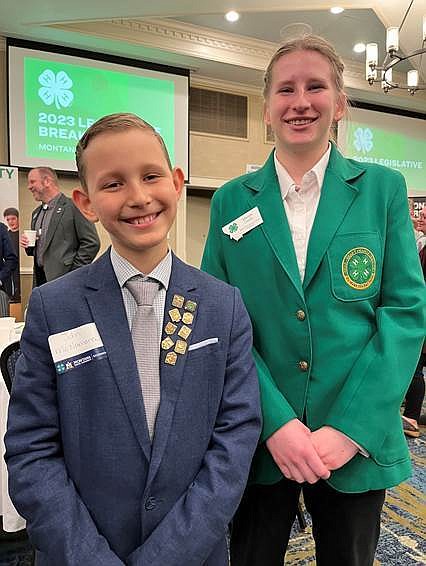 John McNamara and Mikiah Cook at the 4-H Legislative Breakfast and Citizenship Seminar in Helena. (Photo provided)