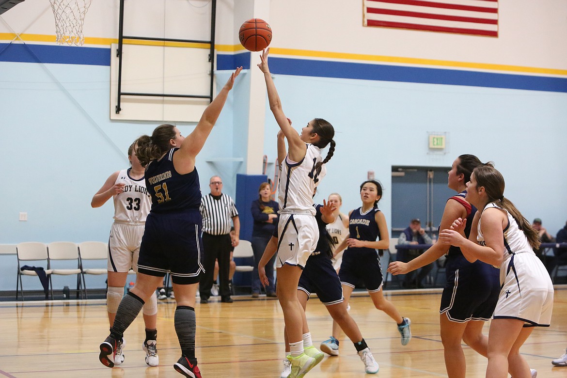 MLCA/CCS eighth grader Graycie Kast (12) led the Lions with 14 points in their 39-35 win over Waterville-Mansfield on Friday, connecting on three three-pointers in the win.