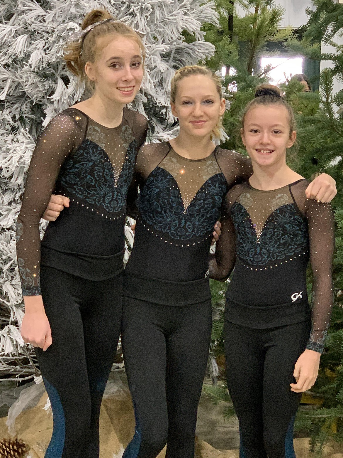 Courtesy photo
Technique Gymnastics Level 8s at The Glacier Challenge last weekend in Kalispell, Mont. From left are Naomi Fritts, Cadence Wurster and Madeleine Hoare.