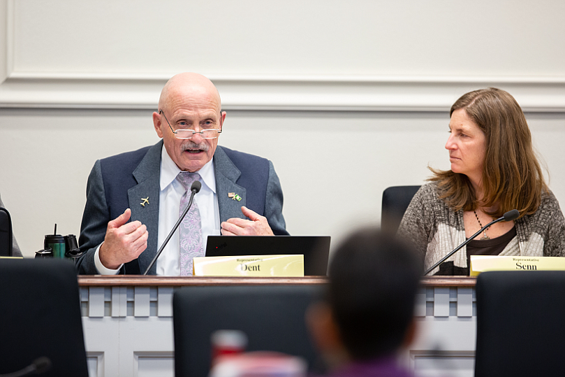 District 13 State Representative Tom Dent (R–Moses Lake) participates in a committee event during the 2022 legislative session. This year, Dent is primary sponsor for nine bills and supports two dozen others covering a wide range of issues.