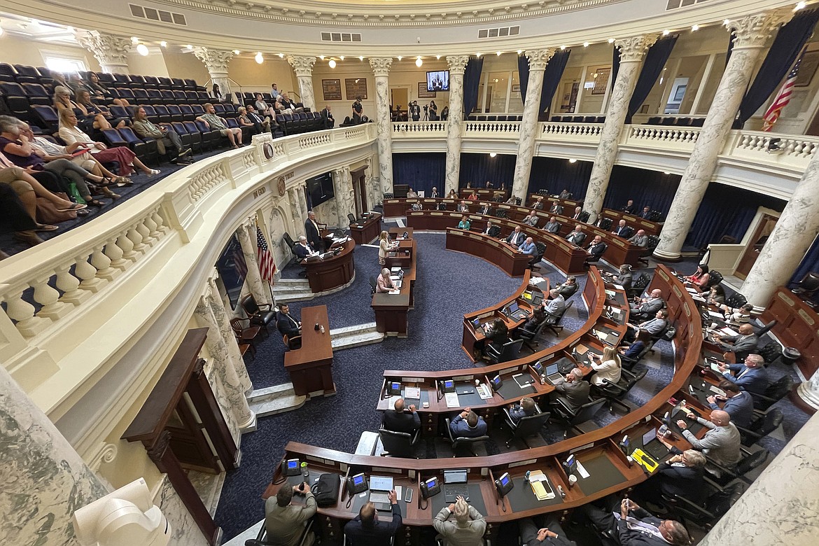 The Idaho House of Representatives meet for a special session at the Statehouse in Boise, Idaho, on Sept. 1, 2022. An Idaho lawmaker has introduced legislation that would ask voters to change the state's constitution to make it harder to get initiatives on the ballot. (AP Photo/Keith Ridler, File)