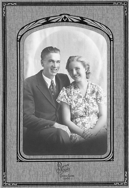 A 1935 wedding photo of Wallace (Wally) and Jean Forest. Photo courtesy of Jack Forest.