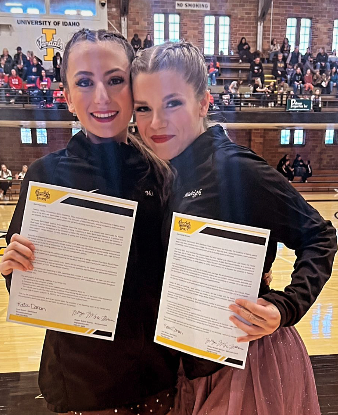 Mikah Little and Haleigh Knowles both received recruitment letters from the University of Idaho while competing at the Vandal Spirit Challenge Competition.