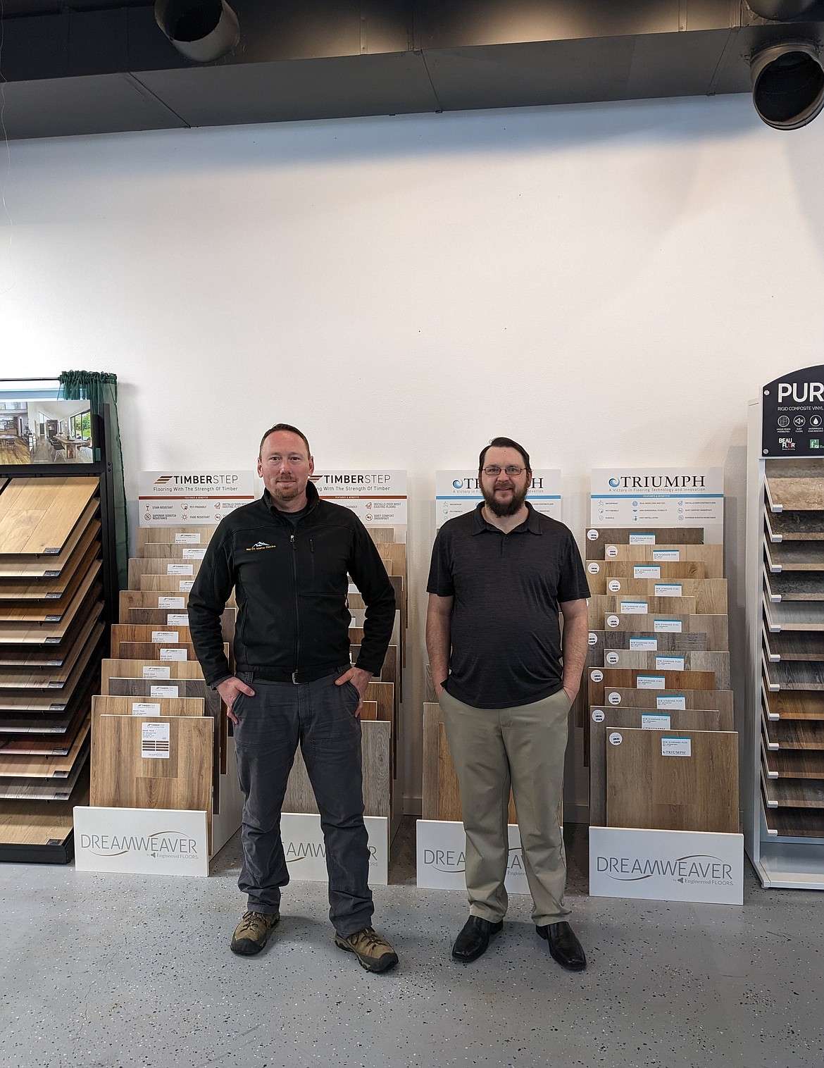 North Idaho Floors owner Bobby Thorpe (left) and general manager Justin Williams.
