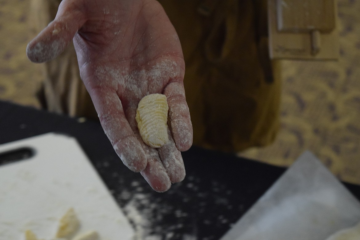 Professional Chef Ben Leonard shows off a perfectly formed gnocchi.