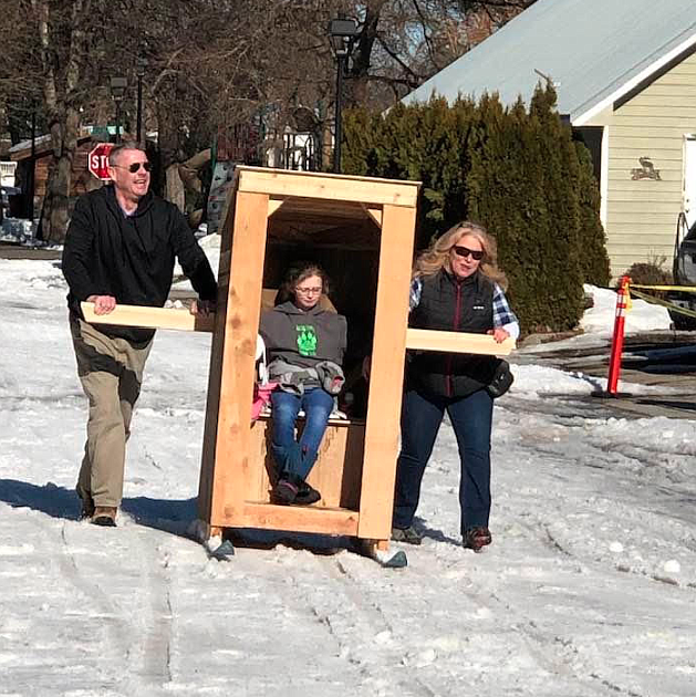 Push it real good Outhouse races in Spirit Lake today Bonner County