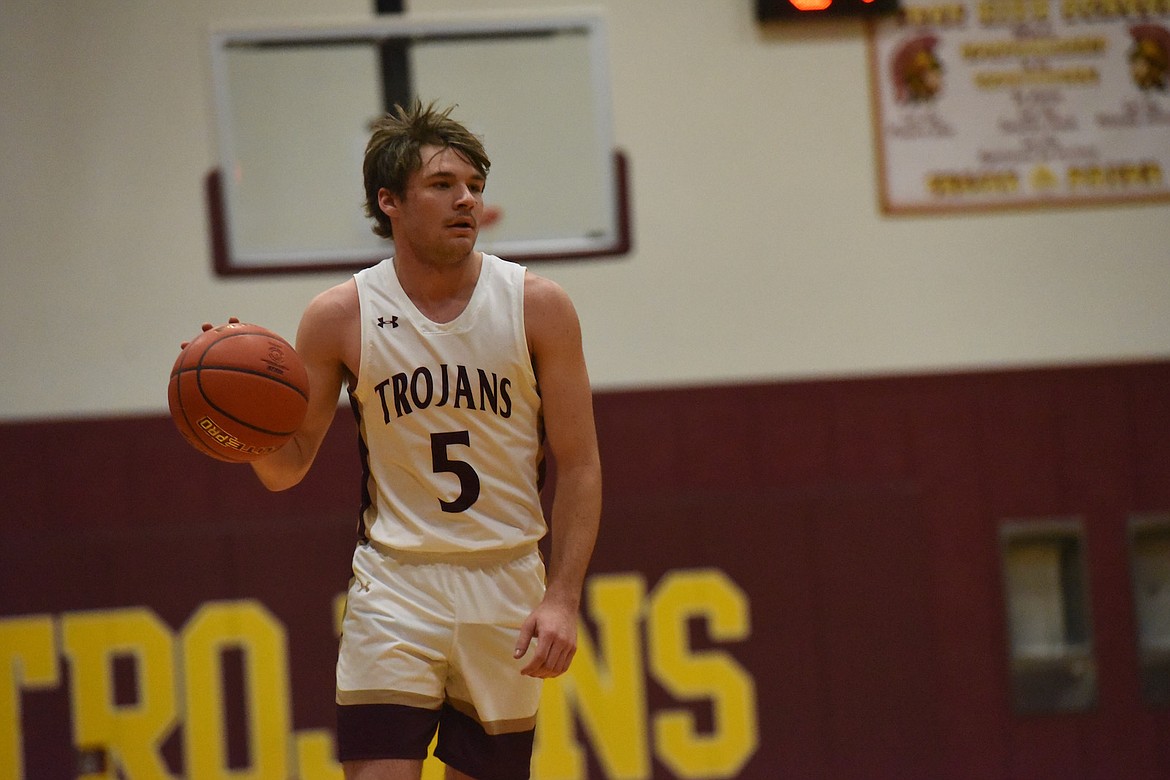 Troy's Paxton Fisher scored six points against Plains in Saturday's game. (Scott Shindledecker/The Western News)