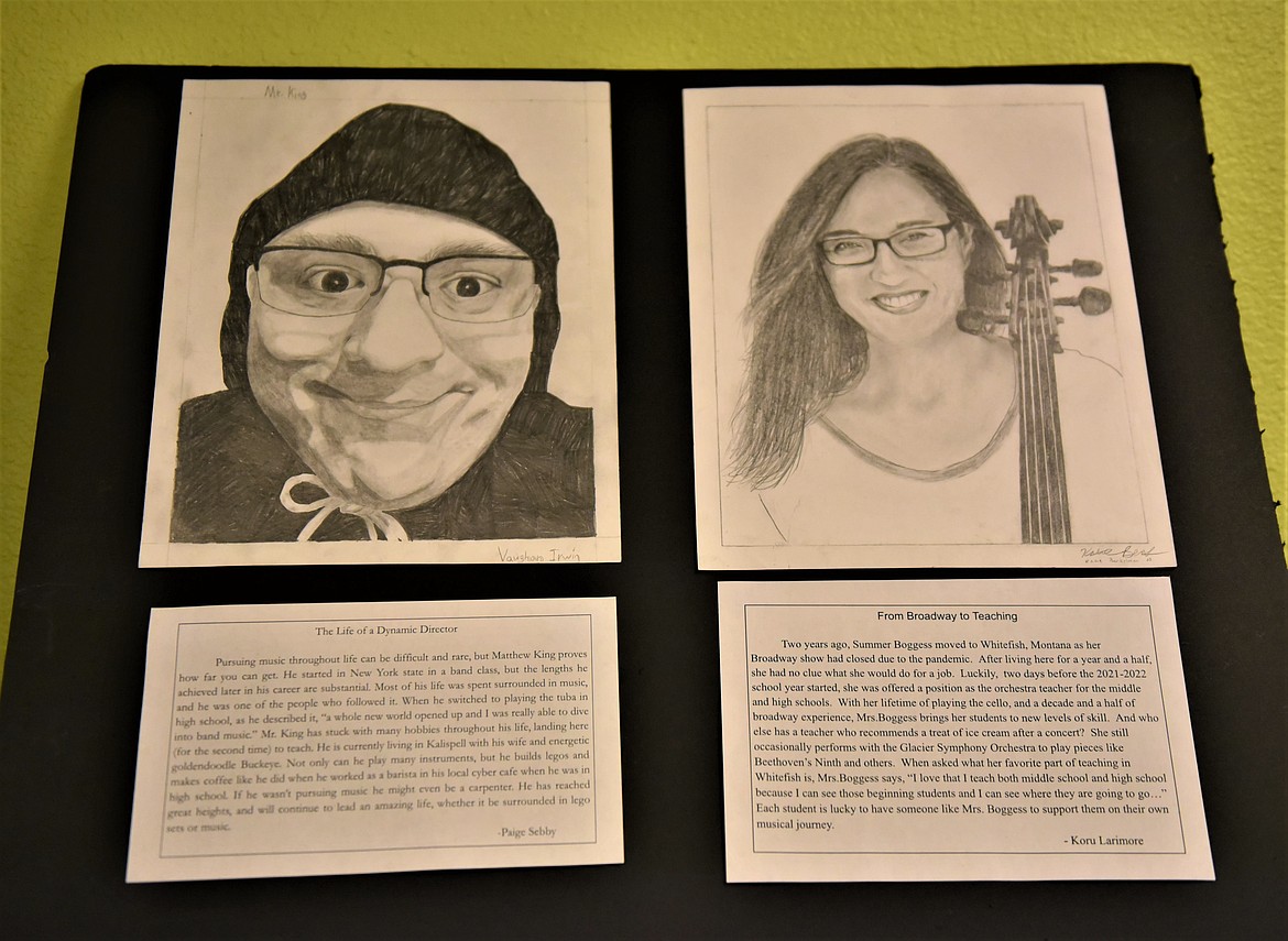 Portraits and paragraphs from the Staff Profile Project at Whitefish High School. (Julie Engler/Whitefish Pilot)