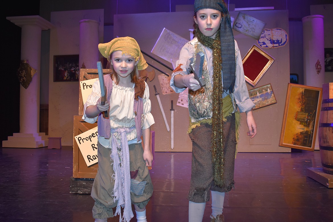 Two of the young performers featured in “Night at the Wax Musuem,” a production by the Bigfork Playhouse Children’s Theater, this weekend, Feb. 3, 4 and 5. (Photo courtesy of the Bigfork Playhouse Children’s Theater).