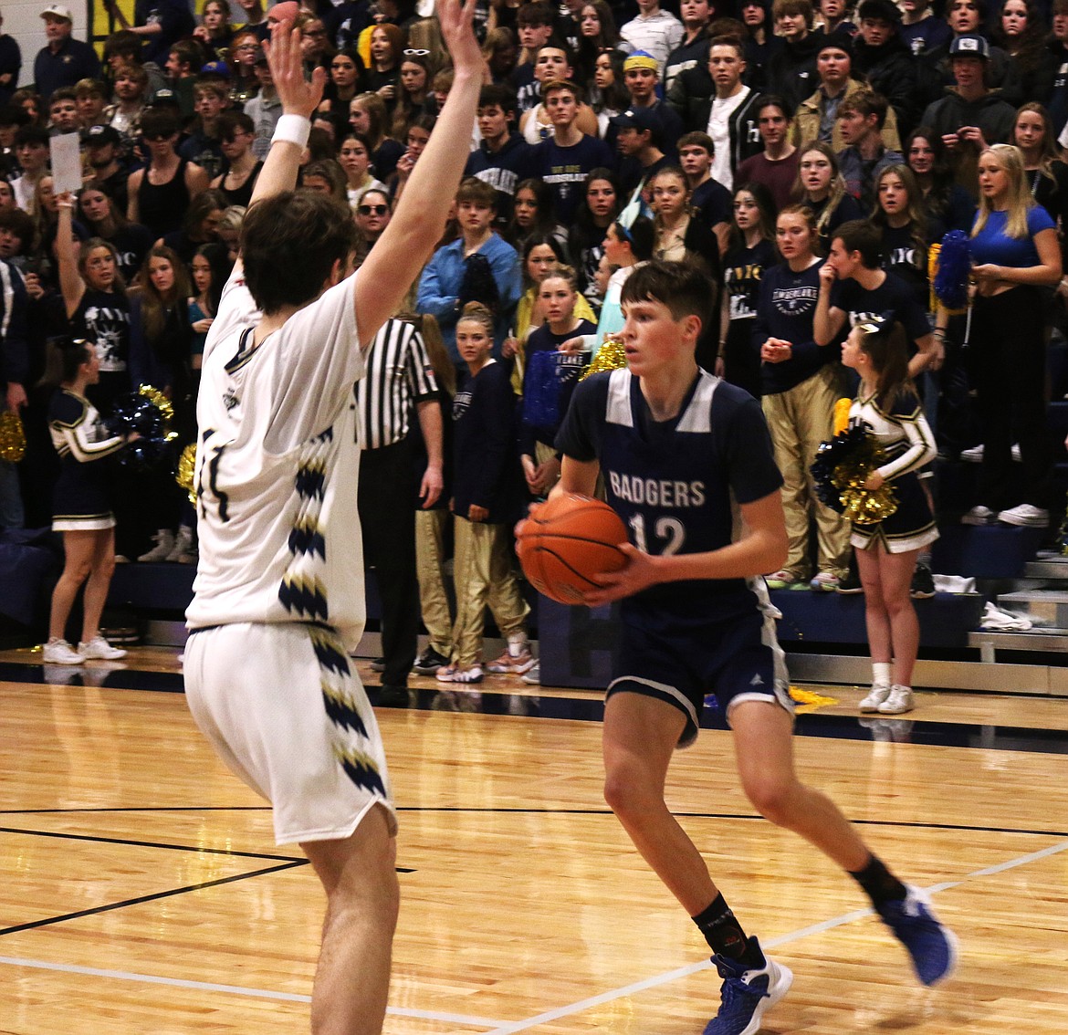 Asher Williams drives to hoop against the Timberlake Tigers on Jan. 27 for the Backwoods Brawl.