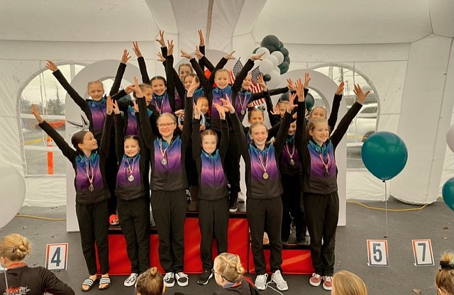 Courtesy photo
The GEMS Athletic Center gymnastics silver team took first place team at the Free to Flip meet in Moses Lake on Jan. 20-21. In the front row from left are 
Kalea Pham, Ashtyn Fowler, Gracelyn Harrison, Kallyn O'Brien, Ashley Gwin and Emily Wright; and back row from left, Hannah Batchelder, Lois Chesley, Aria Milewski, Elliot Tuntland, Sydney Thompson, Carsyn Horsley, Kona Hice, Hadley Bertsch, Ensley Vucinich, Baylee Mathews, Hunter Bangs and Olivia Kiser.