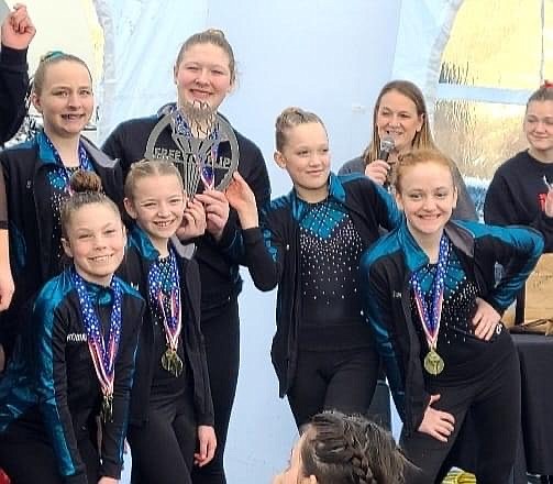 Courtesy photo
Technique Gymnastics Xcel Golds won 3rd Place Team at the Free To Flip meet in Moses Lake. From left are Rowan Neal, Sadie Anderson, Aubrey Penske, Cameron Cox, Melodie Wurster and Sophie Phillips.