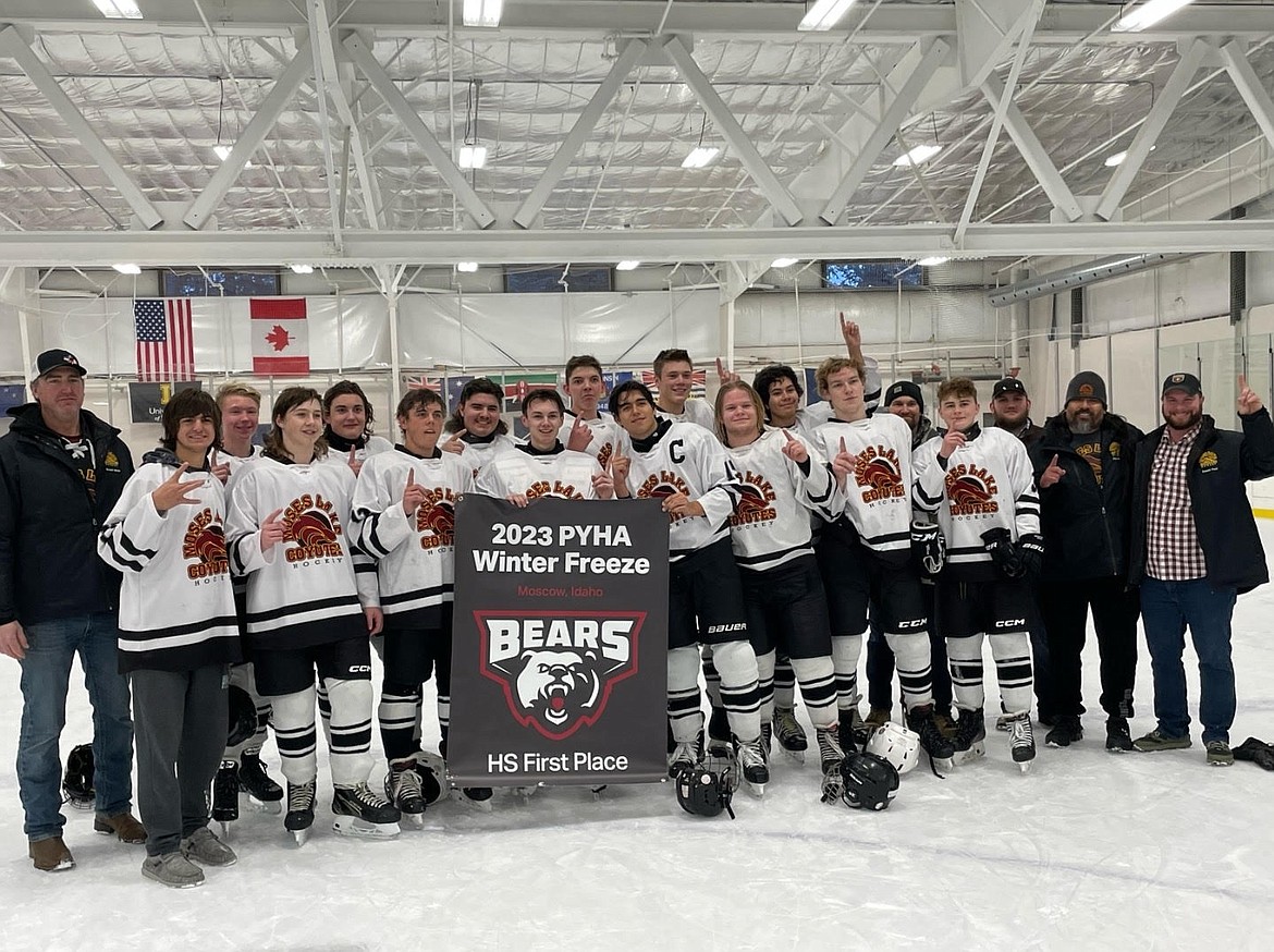 The Moses Lake Coyotes post for photos after taking first at a tournament in Moscow, Idaho. The win was the first time Moses Lake had placed first in a tournament, according to Head Coach Troy Buduan.