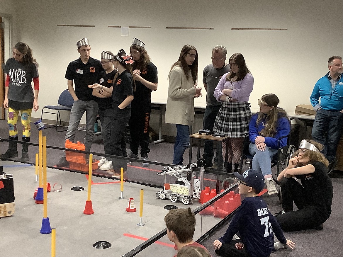 Robotics teams from Eureka and Libby compete in a scrimmage in Post Falls, Idaho. (Photo courtesy Libby High School)