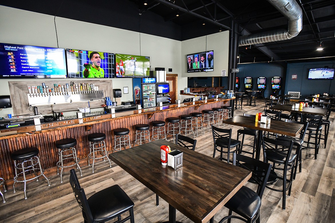 The bar and restaurant area inside Games N Taps in Kalispell on Tuesday, Jan. 31. (Casey Kreider/Daily Inter Lake)