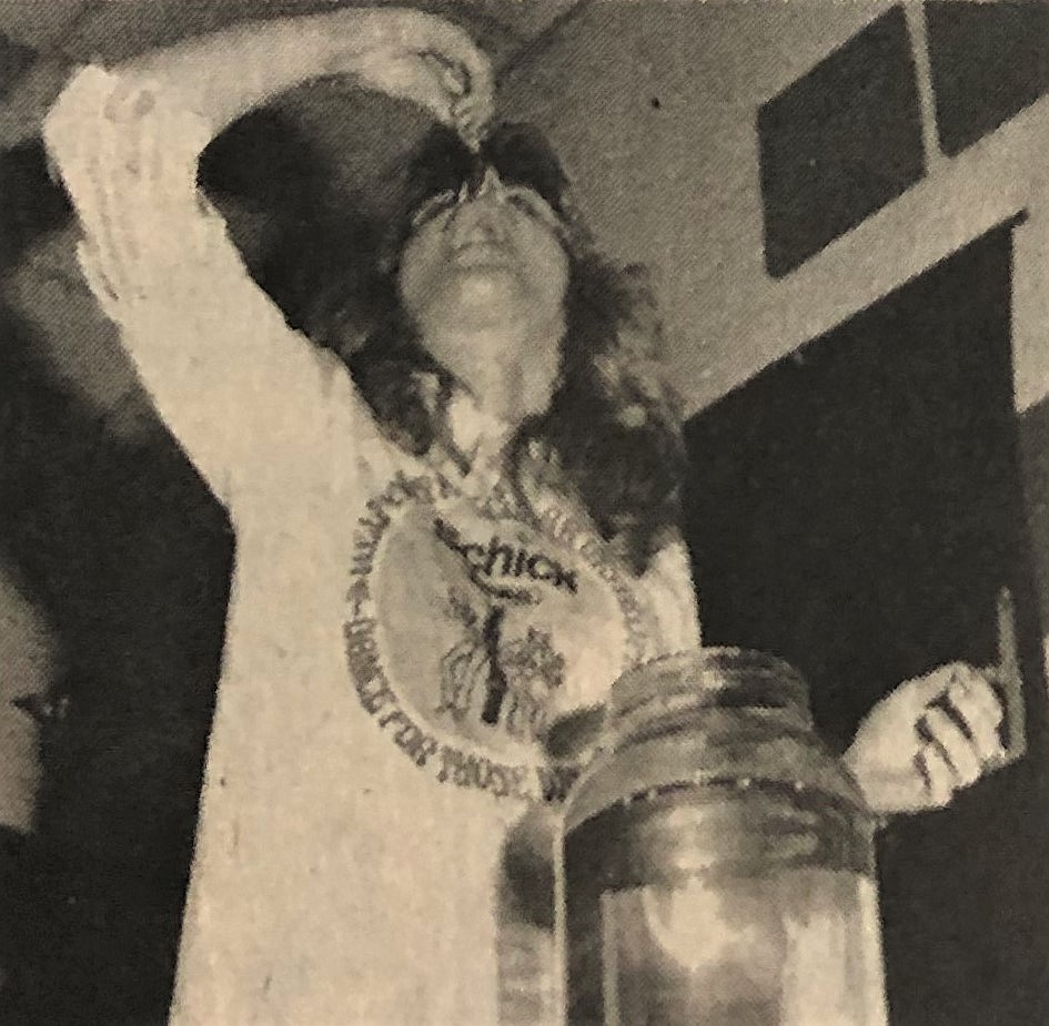Among the activities at the 1978 fundraising dance marathon, CHS student Linda Burdett swallowed a live goldfish.