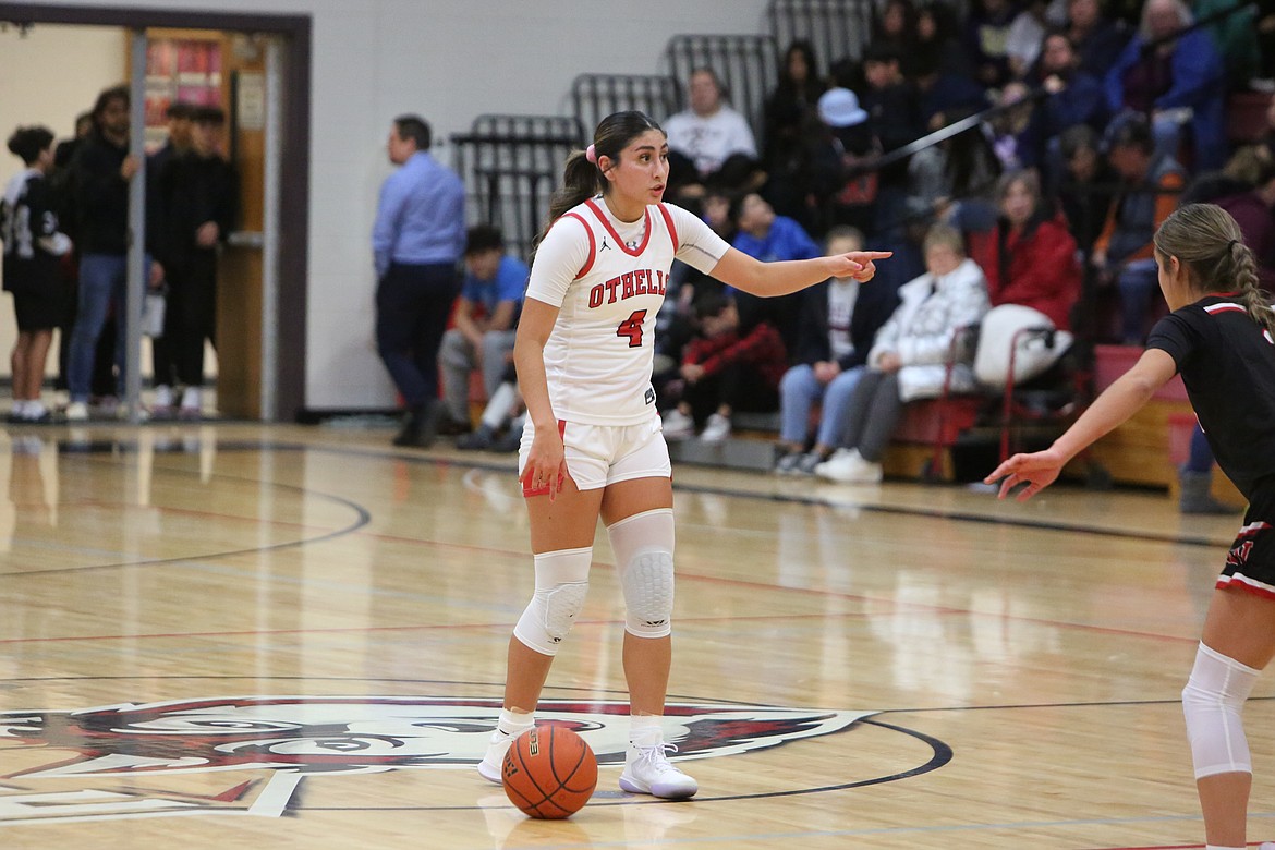 On senior night, Othello senior Annalee Coronado (4) led the Huskies with 20 points against East Valley (Yakima)