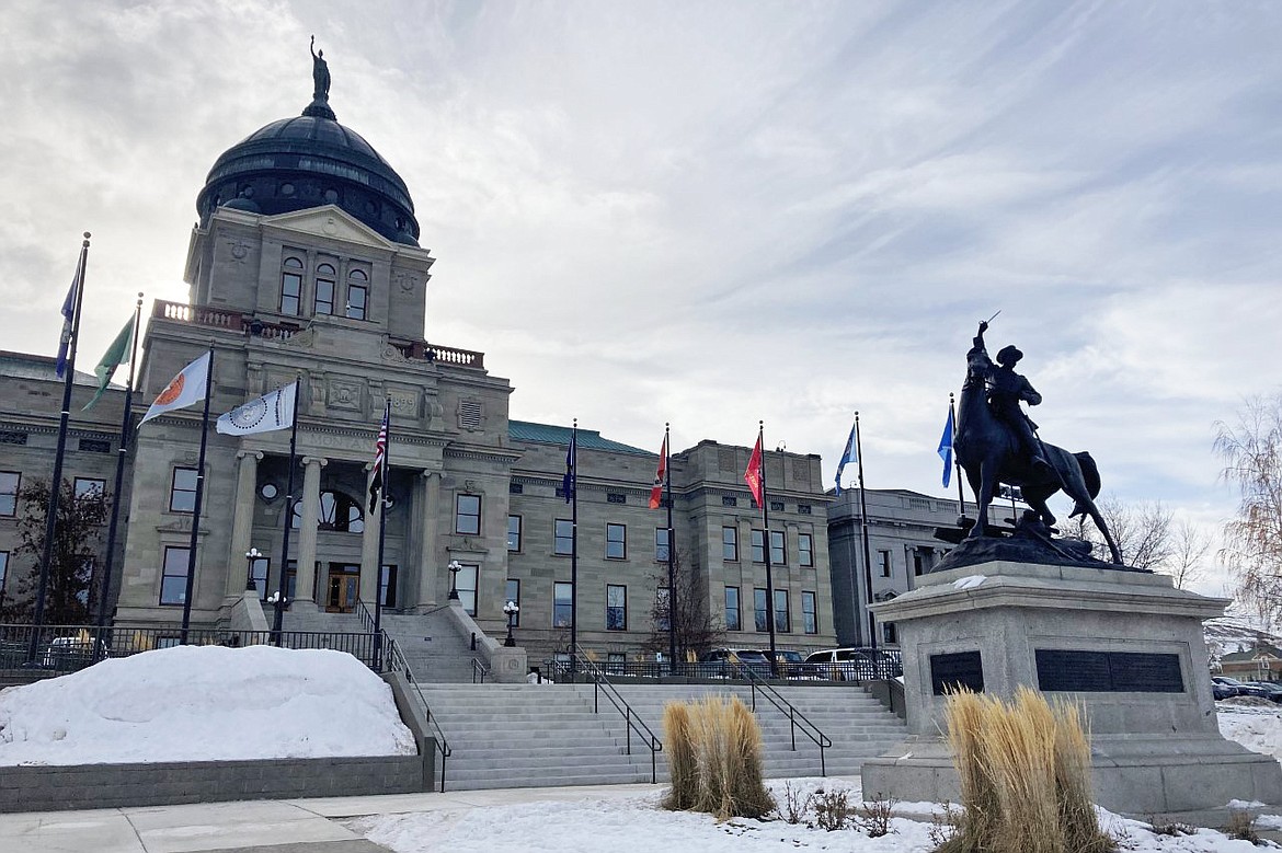 The Montana State Capitol in Helena on Jan. 5, 2023. The state is considering a bill that would allow funds from Gov. Greg Gianforte’s HEART initiative to be used for youth suicide prevention. (Matt Volz/KHN)