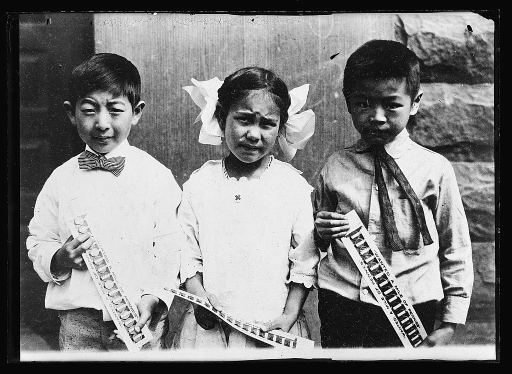 Penny Collectors, Chinese N.W. Div. Spokane Wash., Hawthorne School. Taken May 1919.