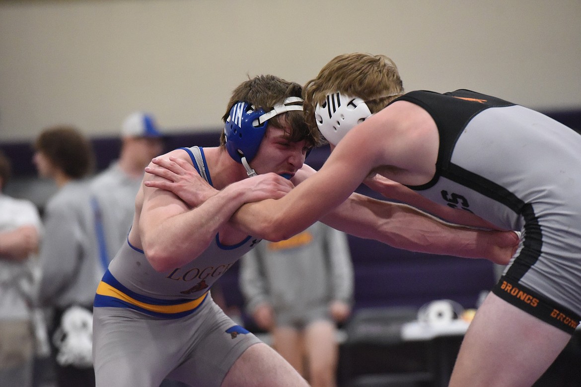Libby's Zekiah Meyer qualified for state with a fifth-place finish at 138 pounds at the Western Class A tournament in Polson. (Scott Shindledecker/The Western News)
