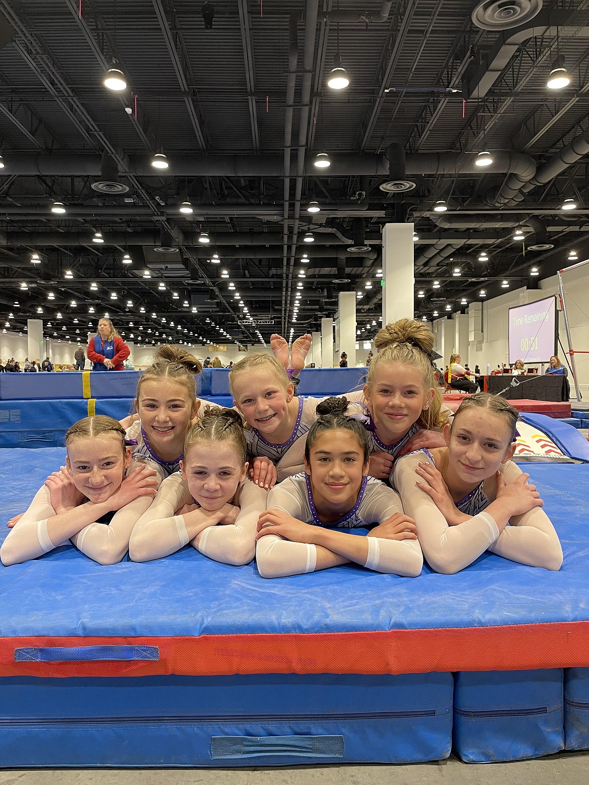 Courtesy photo
Avant Coeur Gymnastics Level 8s take 2nd Place Team at the Pikes Peak Invitational in Colorado Springs. In the front row from left are Sara Rogers, Claire Traub, Kenzie Short and Kayce George; and back row from left, Sophia Elwell, Piper St John, Avery Hammons.