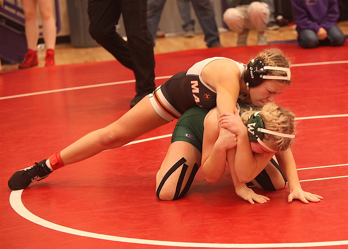 Ronan's Juliette Cheff was third in the 120-pound weight class. (Susan Lake photo)