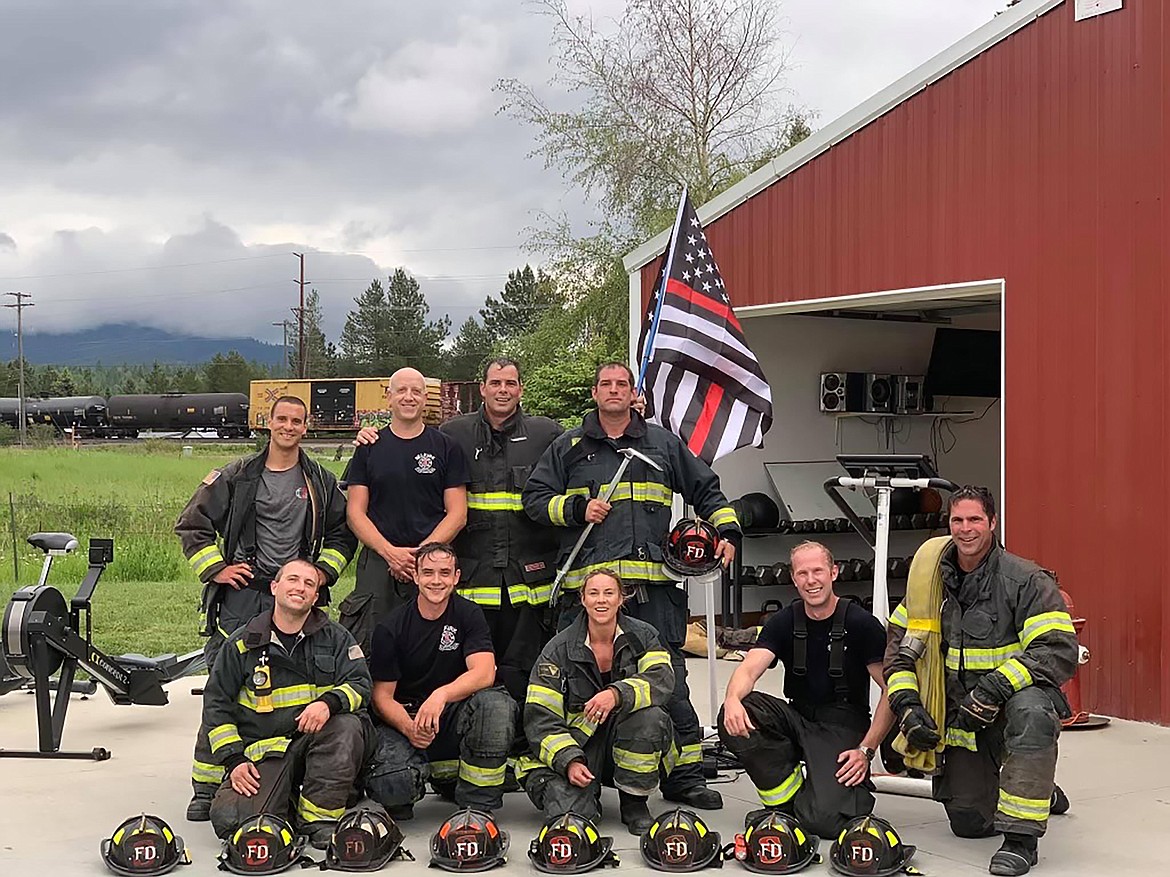 Members of Selkirk Fire's stairclimbing team pose for a photo.