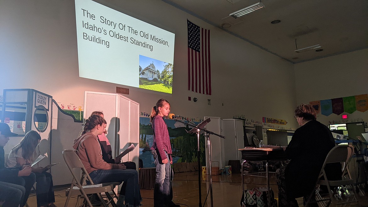 Fourth and fifth-grade students at Canyon Elementary Science Magnet School gave a multimedia presentation on the history of the Cataldo Mission of the Sacred Heart.