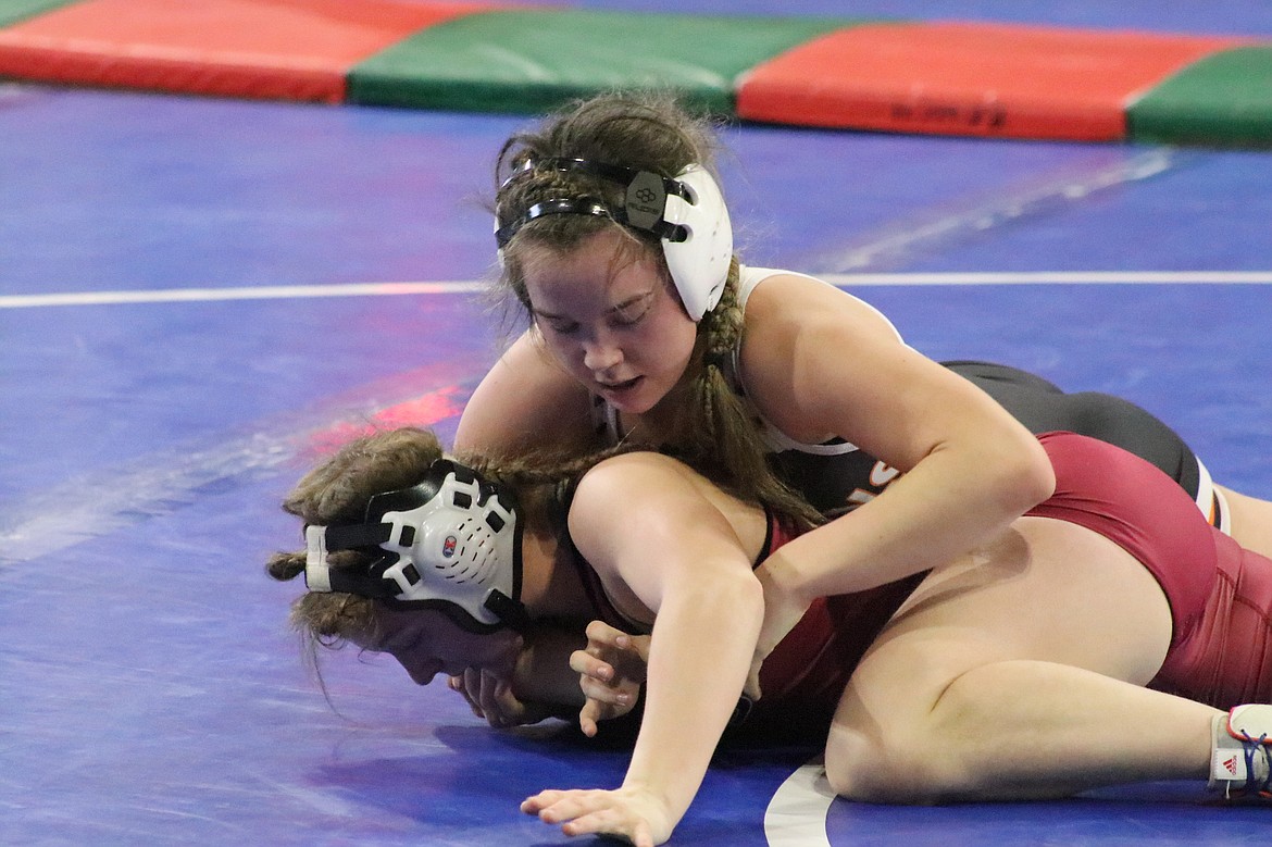 Brynn Courville took third for Ronan at 132 pounds. (Michelle Sharbono photo)