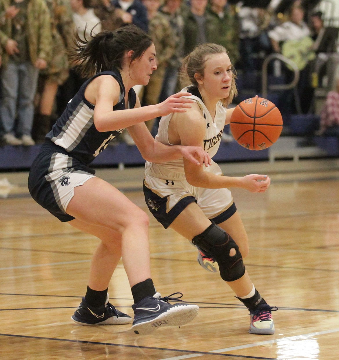 MARK NELKE/Press
Timberlake senior guard Ciara Soumas drives to the basket vs. Bonners Ferry last Wednesday during Game 2 of a best-of-3 series for the 3A District 1 championship in Spirit Lake.