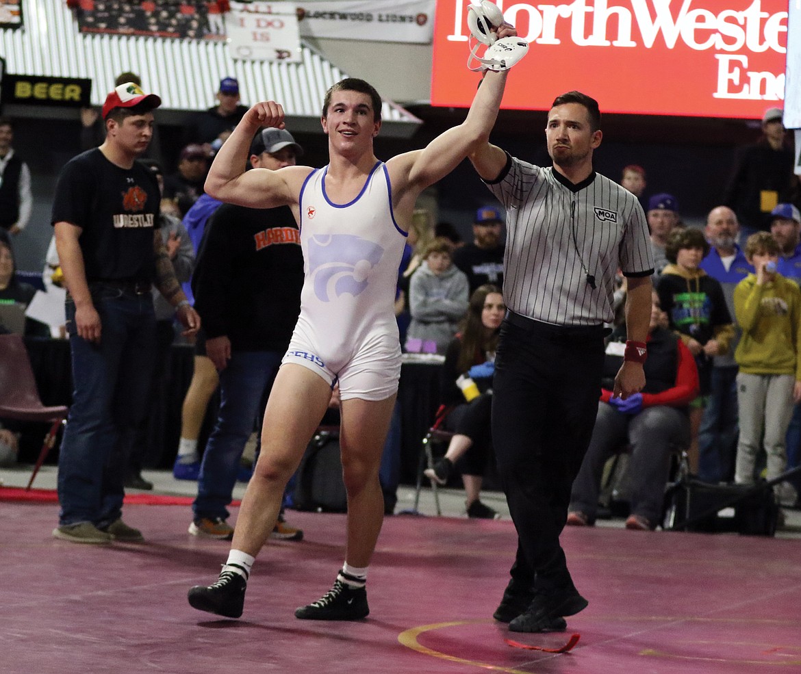 Justin Windauer celebrates his second career state championship. (Bob Windauer photo)