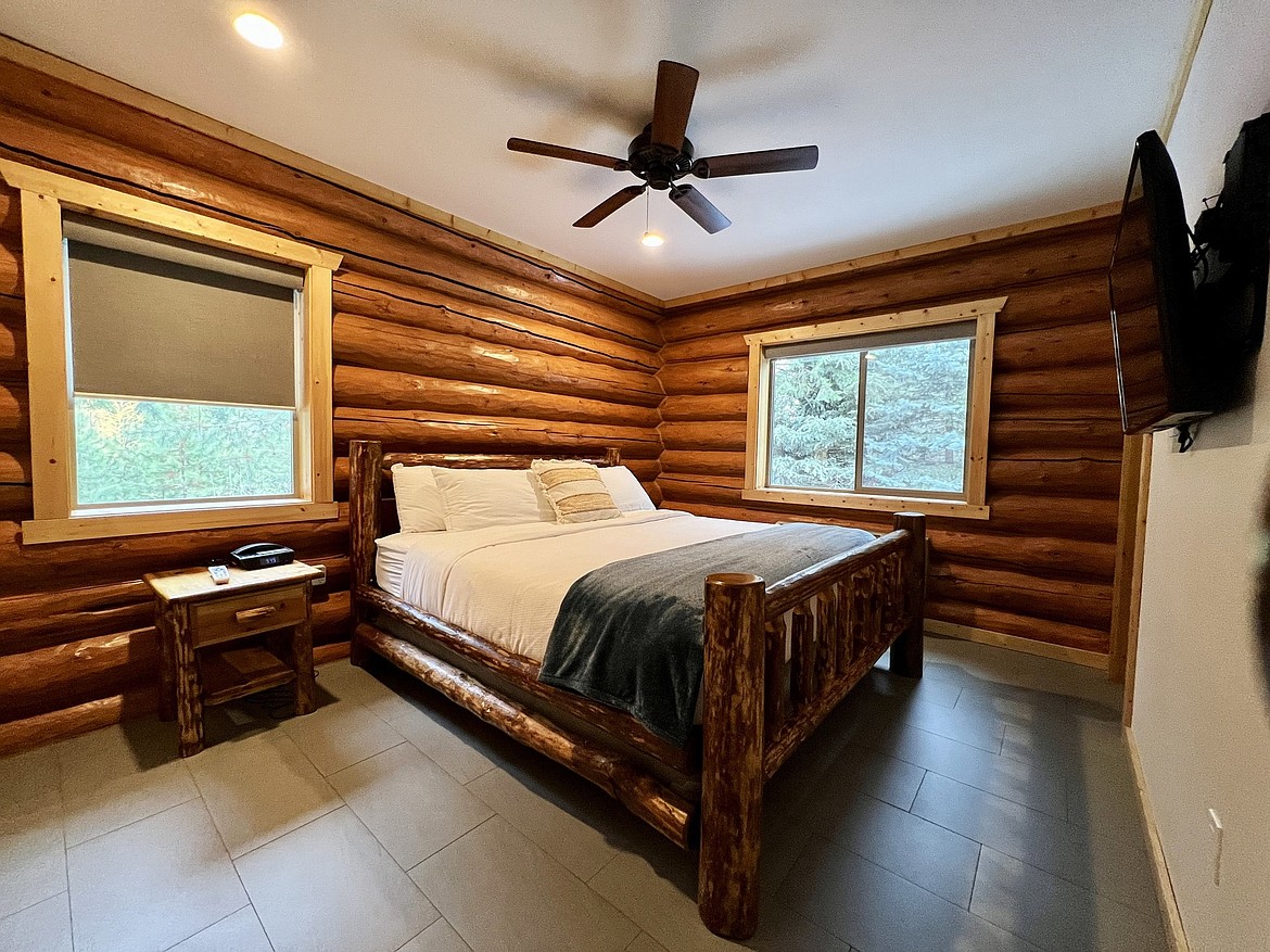 Inside of Luxury log cabin at North Haven Campground.